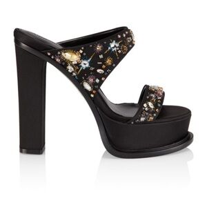 Alexander McQueen Crystal Block heel platform sandals